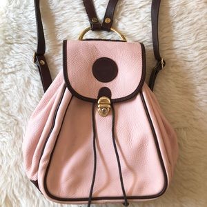 Valentina Italian leather backpack in pink brown